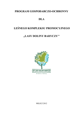 Program Gospodarczo-Ochronny Dla Leśnego Kompleksu Promocyjnego