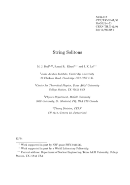 String Solitons