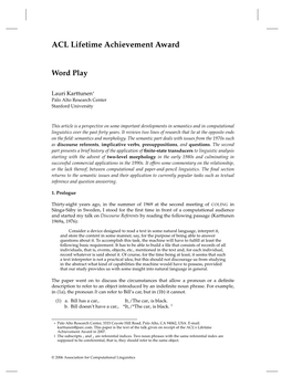 ACL Lifetime Achievement Award