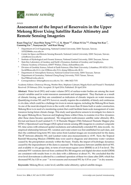 Assessment of the Impact of Reservoirs in the Upper Mekong River Using Satellite Radar Altimetry and Remote Sensing Imageries