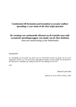 A Case Study of the Afar Triple Junction De Vorming