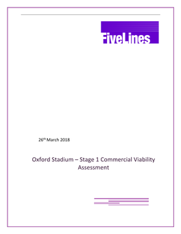 Oxford Stadium – Stage 1 Commercial Viability Assessment