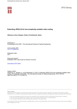 Extending JPEG-LS for Low-Complexity Scalable Video Coding