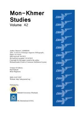 Mon-Khmer Studies 42