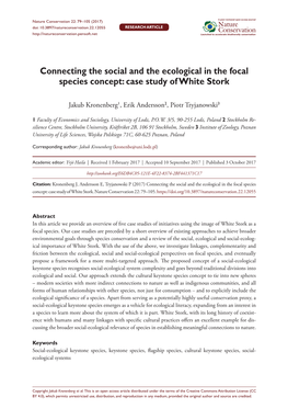 Connecting the Social and the Ecological in the Focal Species Concept: Case Study of White Stork