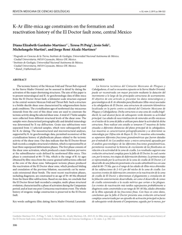 K-Ar Illite-Mica Age Constraints on the Formation and Reactivation History of the El Doctor Fault Zone, Central Mexico