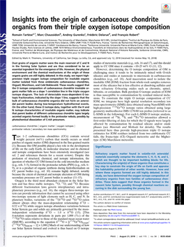 Insights Into the Origin of Carbonaceous Chondrite Organics from Their Triple Oxygen Isotope Composition