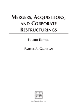 Mergers, Acquisitions, and Corporate Restructurings