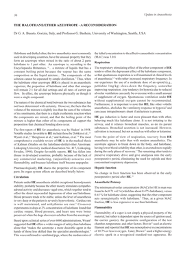 The Halothane/Ether Azeotrope - a Reconsideration