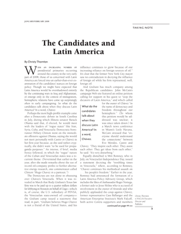 The Candidates and Latin America