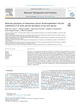 Molecular Phylogeny of Ischnocnema (Anura Brachycephalidae) with The