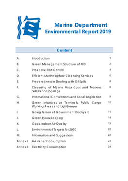 Marine Department Environmental Report 2019