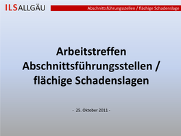 Arbeitstreffen Abschnittsführungsstellen / Flächige Schadenslagen