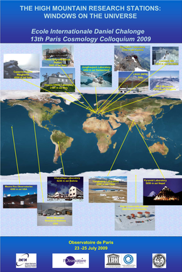 The High Mountain Research Stations Windows on the Universe