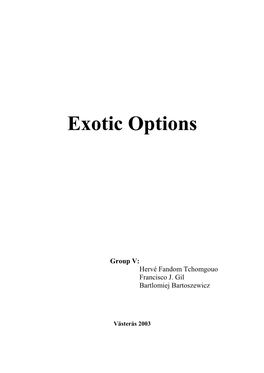 Exotic Options