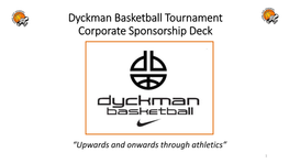 Dyckman Basketball Tournament Corporate Sponsorship Deck