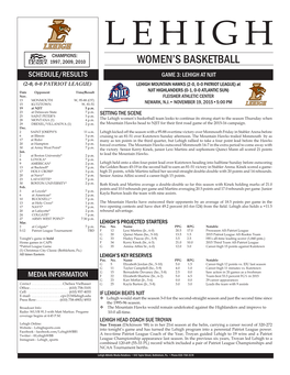 Women's Basketball Lehigh Combined Team Statistics (As of Nov 16, 2015) All Games