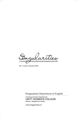 Postgraduate Department of English