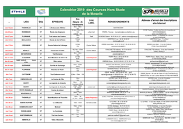 Calendrier 2019 Des Courses Hors Stade De La Moselle