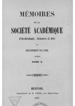 SOCIÉTÉ ACADÉMIQUE D'archéologie,Sciences& Arts