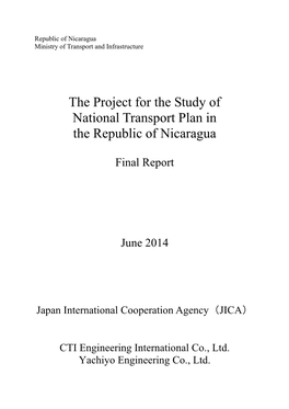 The Project for the Study of National Transport Plan in the Republic of Nicaragua