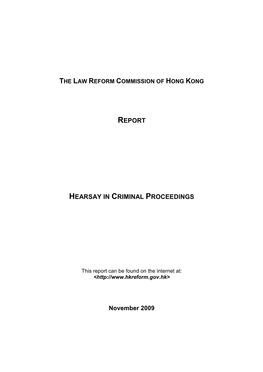 Report Hearsay in Criminal Proceedings