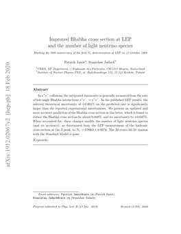 Improved Bhabha Cross Section at LEP and the Number of Light Neutrino Species