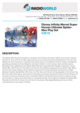 Disney Infinity Marvel Super Heroes Ultimate Spider- Man Play Set £29.12