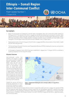 Ethiopia – Somali Region Inter-Communal Conflict Flash Update Number 1 17 August 2018