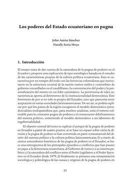 Los Poderes Del Estado Ecuatoriano En Pugna