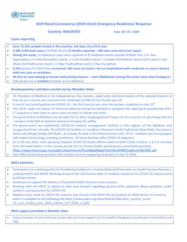 Novel Corona Virus Situation Update Maldives (29 July 2020)