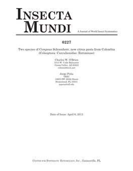 Insecta Mundi a Journal of World Insect Systematics 0227