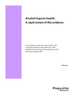 Alcohol Impacts Health: a Rapid Review of the Evidence