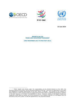 16 June 2014 REPORTS on G20 TRADE and INVESTMENT