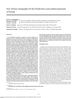 GSA Bulletin: New Tertiary Stratigraphy for the Florida Keys