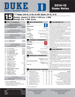 2014-15 Game Notes.Indd