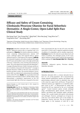 Efficacy and Safety of Cream Containing Climbazole/Piroctone Olamine for Facial Seborrheic Dermatitis: a Single-Center, Open-Label Split-Face Clinical Study