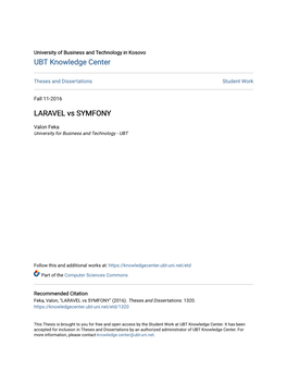 LARAVEL Vs SYMFONY