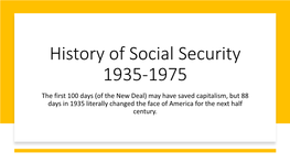 History of Social Security 1935-1975