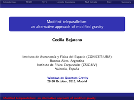 Modified Teleparallelism