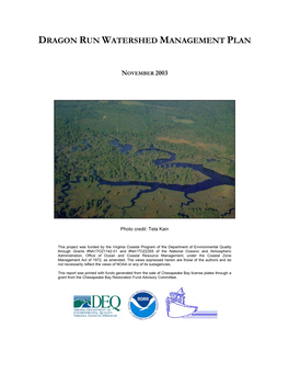 Dragon Run Watershed Management Plan (2003)