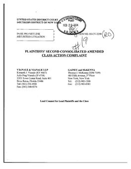 Pro Net Link Corporation Securities Litigation 03-CV-02298-Plaintiffs