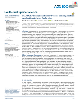 MARSWRF Prediction of Entry Descent Landing Profiles