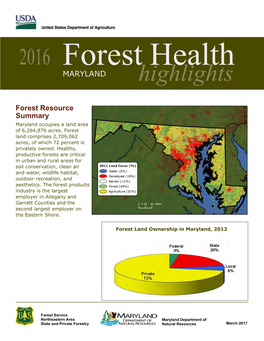 2016 Maryland Forest Health Highlights