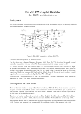 Ron ZL1TW's Crystal Oscillator