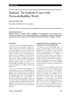 Thailand: the Symbolic Center of the Theravada Buddhist World