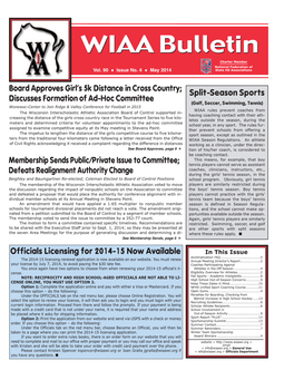 WIAA Bulletin WIAA Bulletin