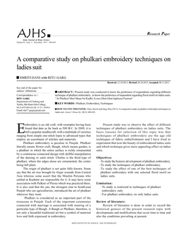 A Comparative Study on Phulkari Embroidery Techniques on Ladies Suit