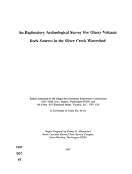 An Exploratory Archeological Survey for Glassy Volcanic Rock Sources