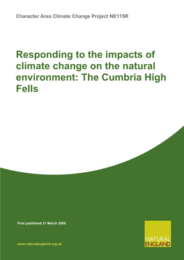 Responding to the Impacts of Climate Change on the Natural Environment: the Cumbria High Fells